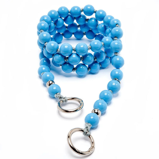 upbeads the eye the-eye blau hellblau blue crossbody Handykette Holzperlenkette Holzperlen cellphone chain keychain wooden bead chain