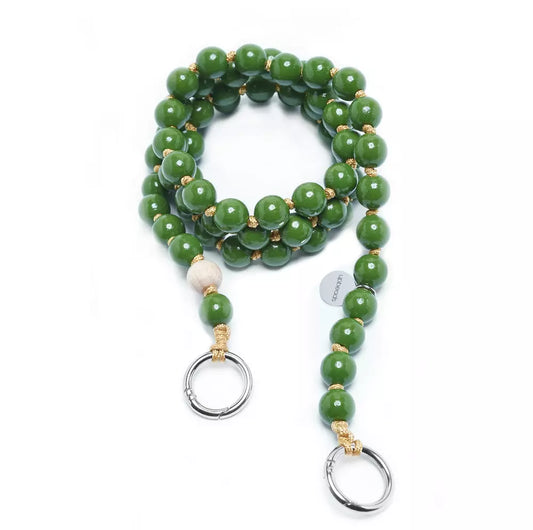 upbeads Olive crossbody Holzkugel Handykette Holzperlenkette Holzperlen cellphone chain keychain wooden bead chain