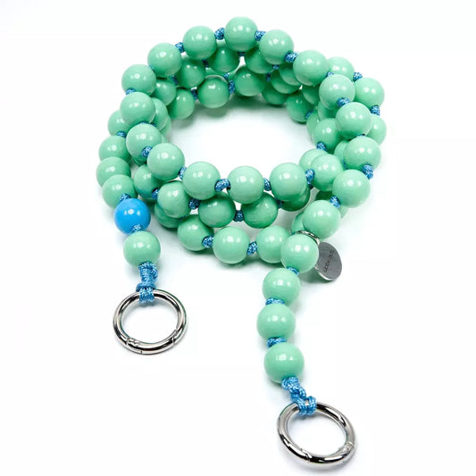 mint upbeads midi crossbody kids holzperlenkette wooden beads chain cellphone chain keychain mint pastel grün pastelgrün hellgrün grün blau handmade made in germany