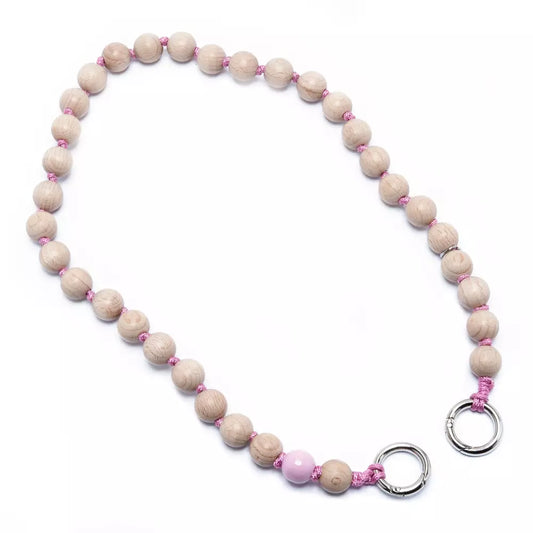 WOODY PINK SHORTIE cell phone chain SHORTIE UPBEADS WOODY PINK SHORTIE