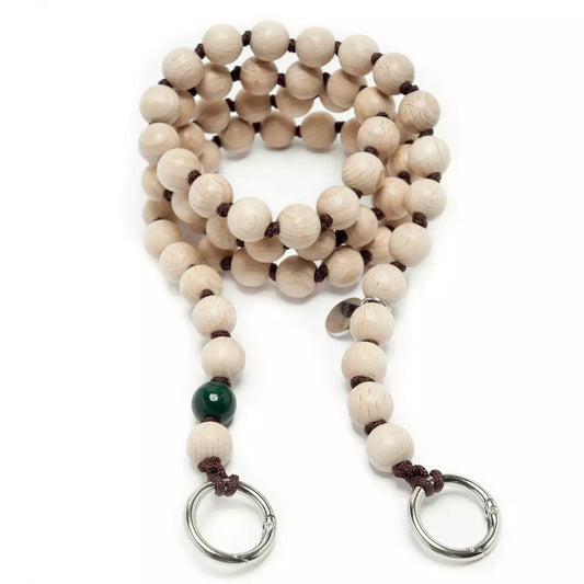 upbeads midi woody crossbody kids holzperlenkette wooden beads chain cellphone chain keychain Braun brown natur handmade made in germany