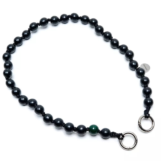 upbeads Nightshift schwarze Perlen Holzperlen Holzkugel Shortie Handykette Holzperlenkette Holzperlen cellphone chain keychain wooden bead chain