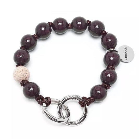 upbeads Espresso Mini Schlüsselkette keyholder Holzkugel Holzperlenkette Holzperlen cellphone chain keychain wooden bead chain