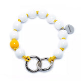 upbeads Lavan weisse Perlen white beads Mini Handykette Holzperlenkette Holzperlen cellphone chain keychain wooden bead chain