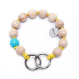 upbeads woody gelb yellow mini Handykette Holzperlenkette Holzperlen cellphone chain keychain wooden bead chain