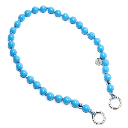 upbeads The eye hellblau shortie shorty blue Holzkugel Handykette Holzperlenkette Holzperlen cellphone chain keychain wooden bead chain