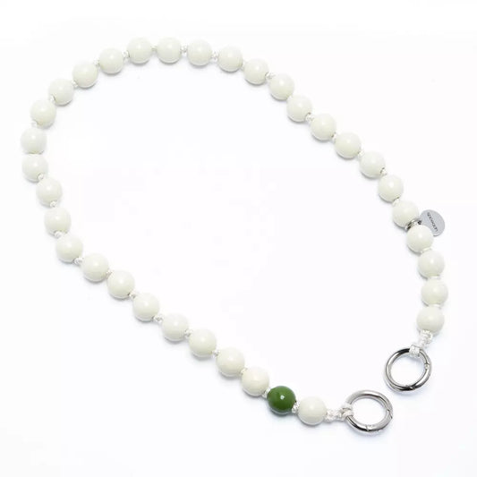 upbeads ohpalia opal Holkugel weisse Perlen Shortie Shorty Handykette Holzperlenkette Holzperlen cellphone chain keychain wooden bead chain