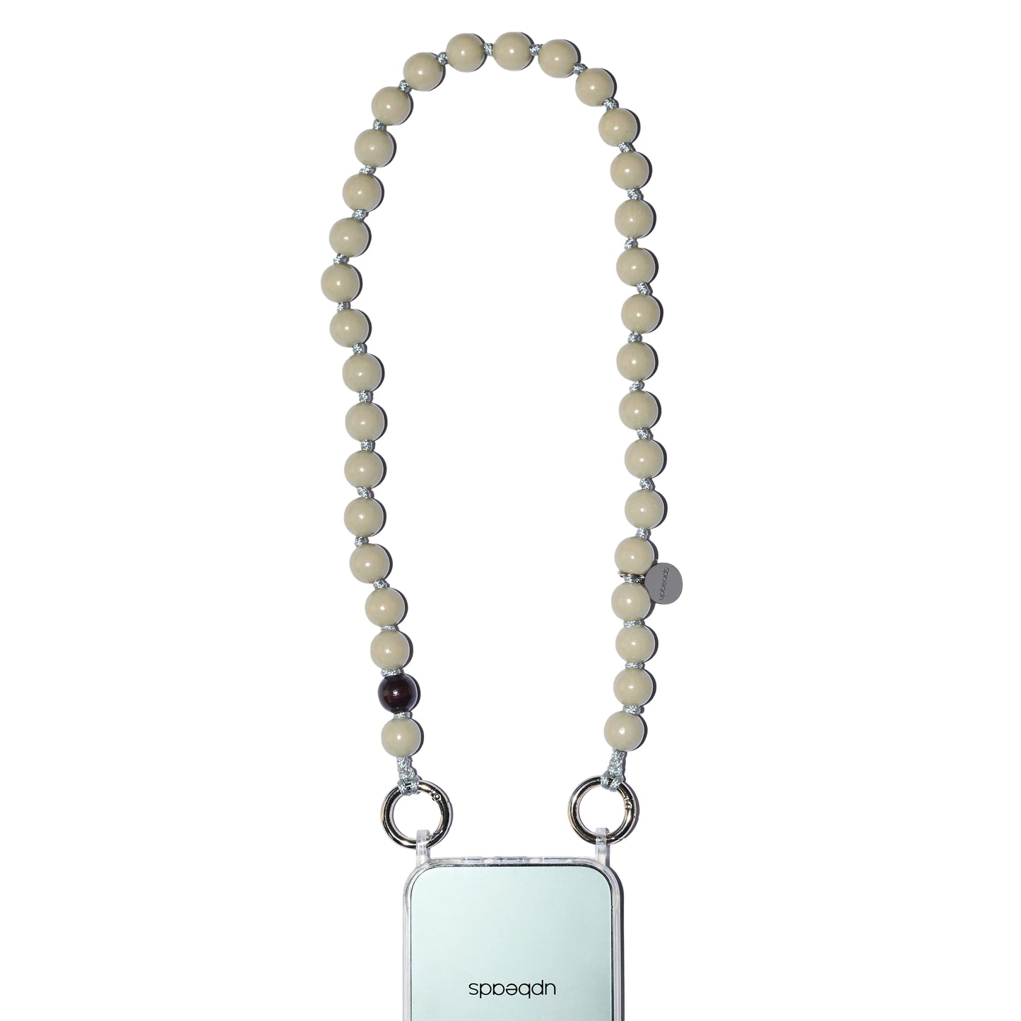 upbeads earl grey shortie as cellphone chain