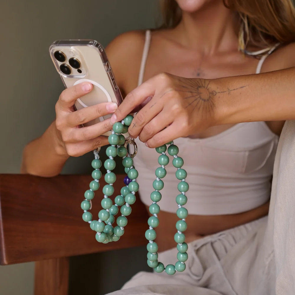 SAGE cell phone chain CROSSBODY UPBEADS