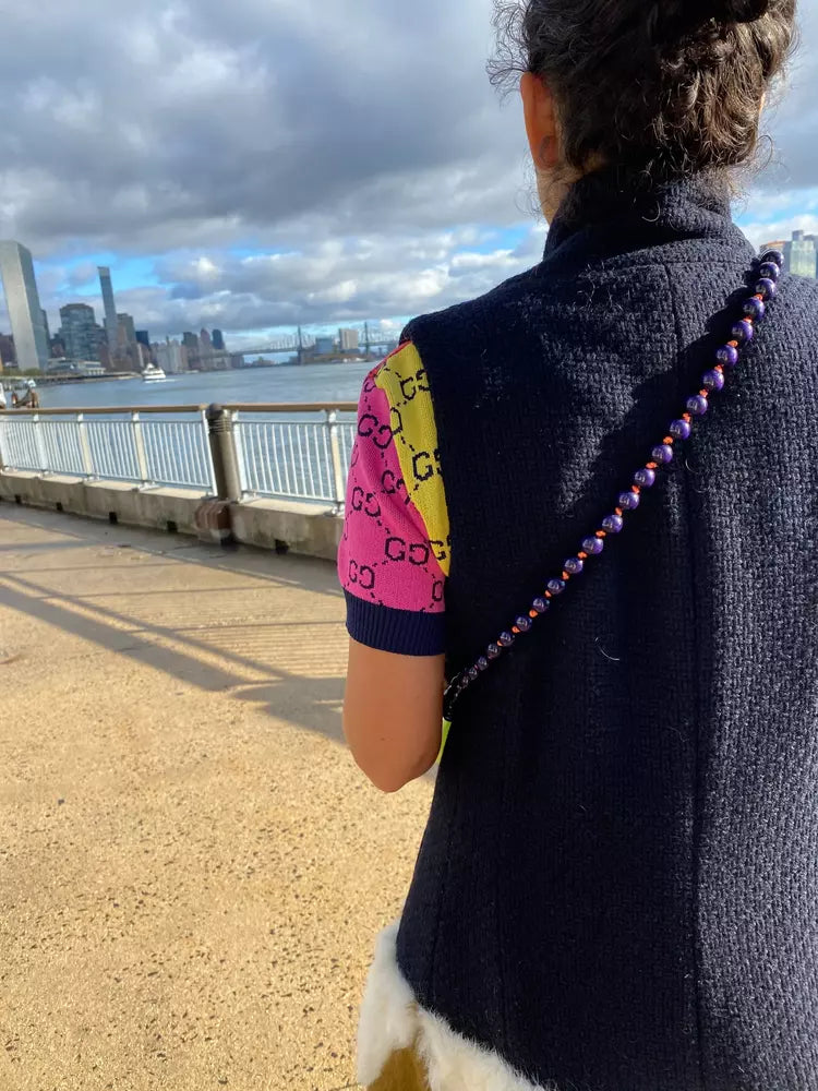 PURPLELY cell phone chain CROSSBODY UPBEADS new york city