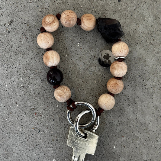 upbeads Soulbeads mini with smokey quarz crystal as keychain
