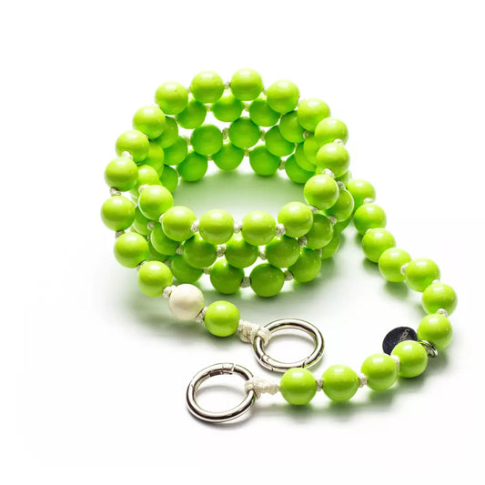 upbeads lime MIDI cellphone necklace Schlüsselkette keychain limettengrün klickkarabiner