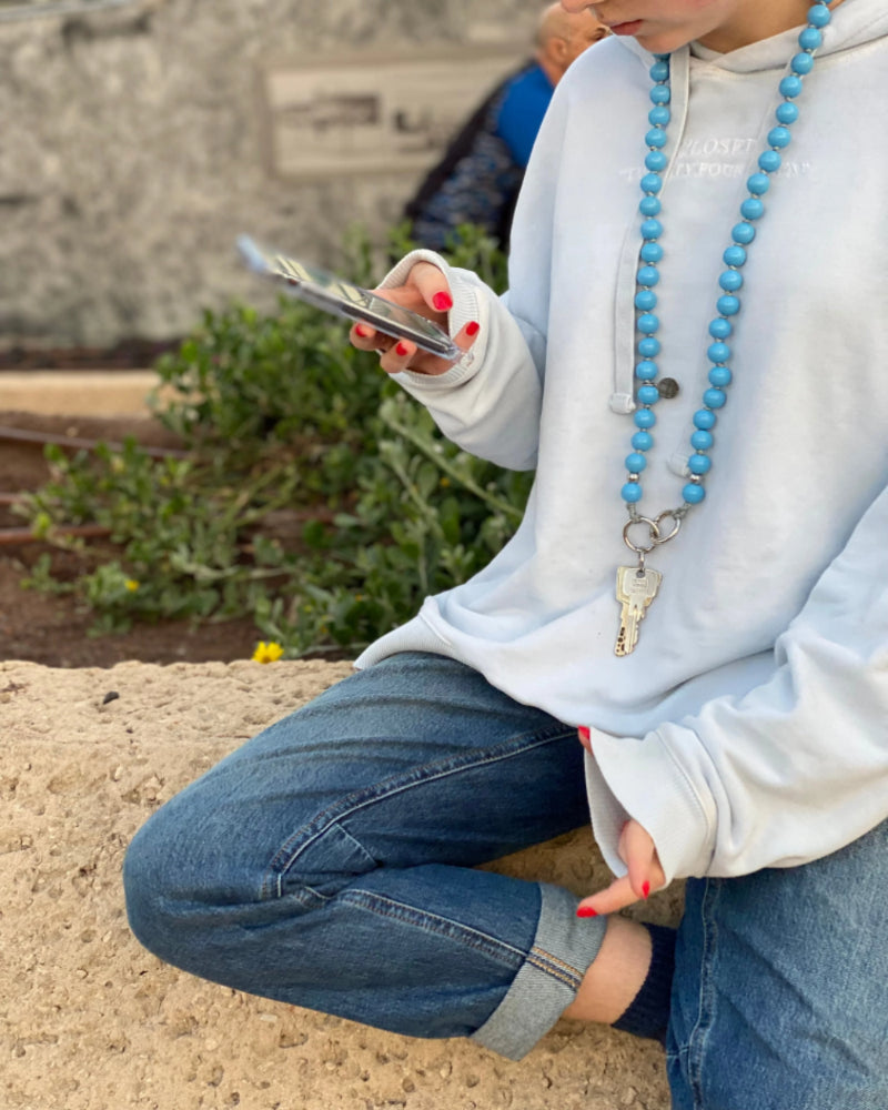 midi the eye kids crossbody 100cm blue keychain upbeads Schlüsselkette Kette für Akkreditierung
