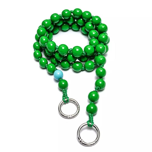 upbeads Iceland grün green mossgrün Perlen Holzkugel Handykette Holzperlenkette Holzperlen cellphone chain keychain wooden bead chain