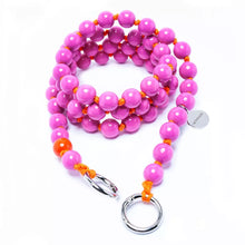 Load image into Gallery viewer, LOVE cell phone chain CROSSBODY UPBEADS 120cm hamndmade wooden bead chain phone and key pink rose orange