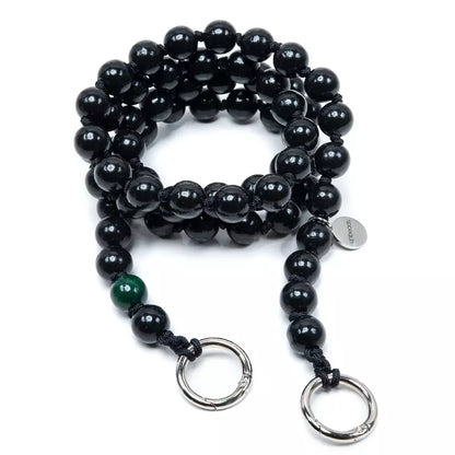 nightshift upbeads midi crossbody kids holzperlenkette wooden beads chain cellphone chain keychain schwarz dunkel black grün nacht handmade made in germany