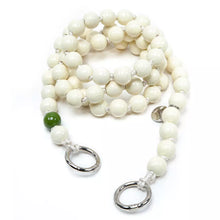 Load image into Gallery viewer, upbeads Ohpalia opal weisse Perlen white beads crossbody Handykordel Handykette Holzperlenkette Holzperlen cellphone chain keychain wooden bead chain
