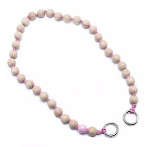WOODY SHORTIE cell phone chain SHORTIE UPBEADS WOODY PINK SHORTIE