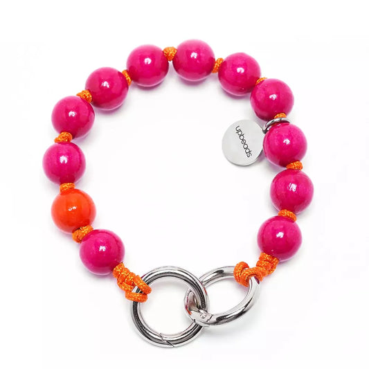 upbeads Berry pink Holzperlen cellphone chain bunte Holzperlenkette upbeats upbeat Mini Holzkugeln wooden beads Schlüsselkette