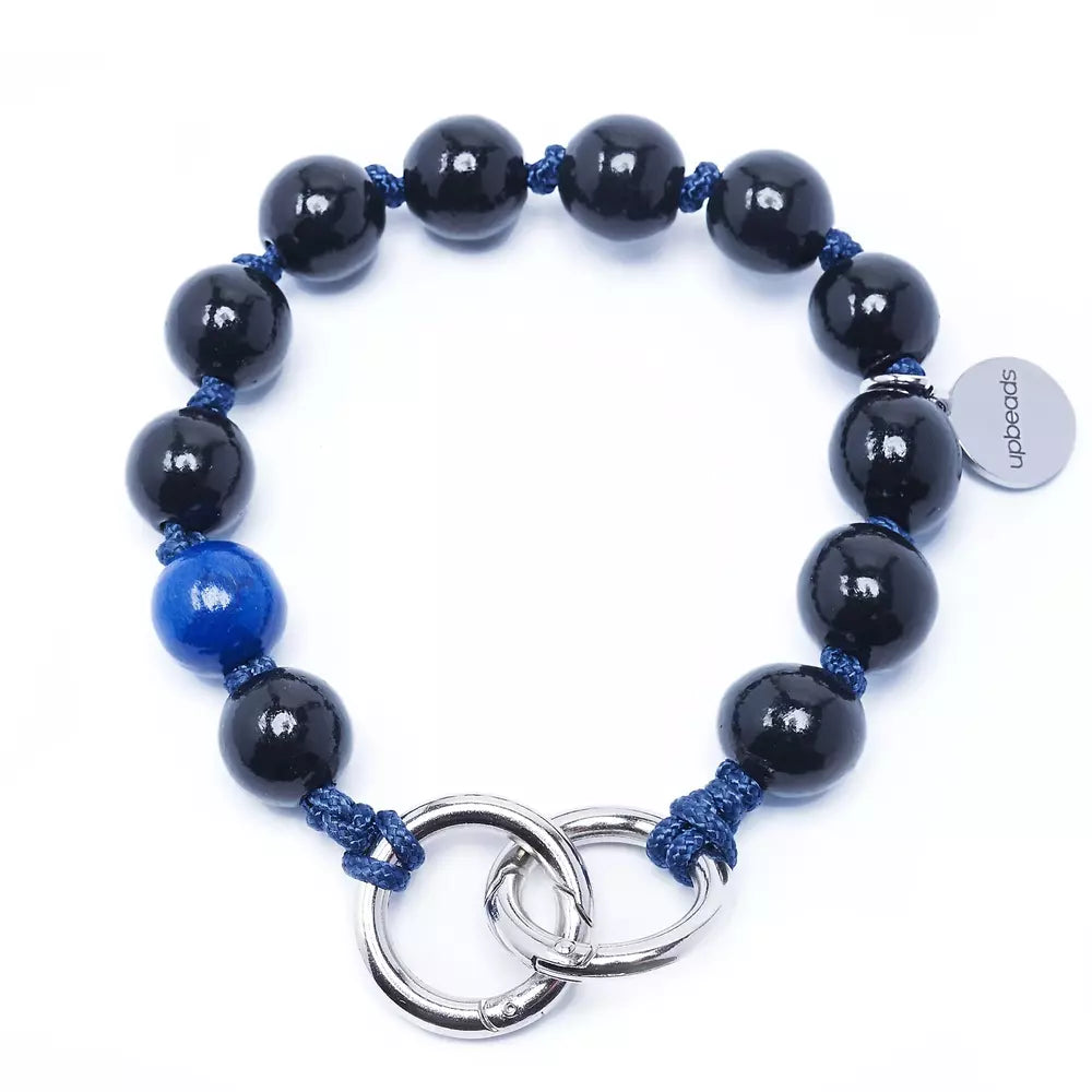 upbeads Midnight Mini schwarz Perlen Holzkugel Handykette Holzperlenkette Holzperlen cellphone chain keychain wooden bead chain