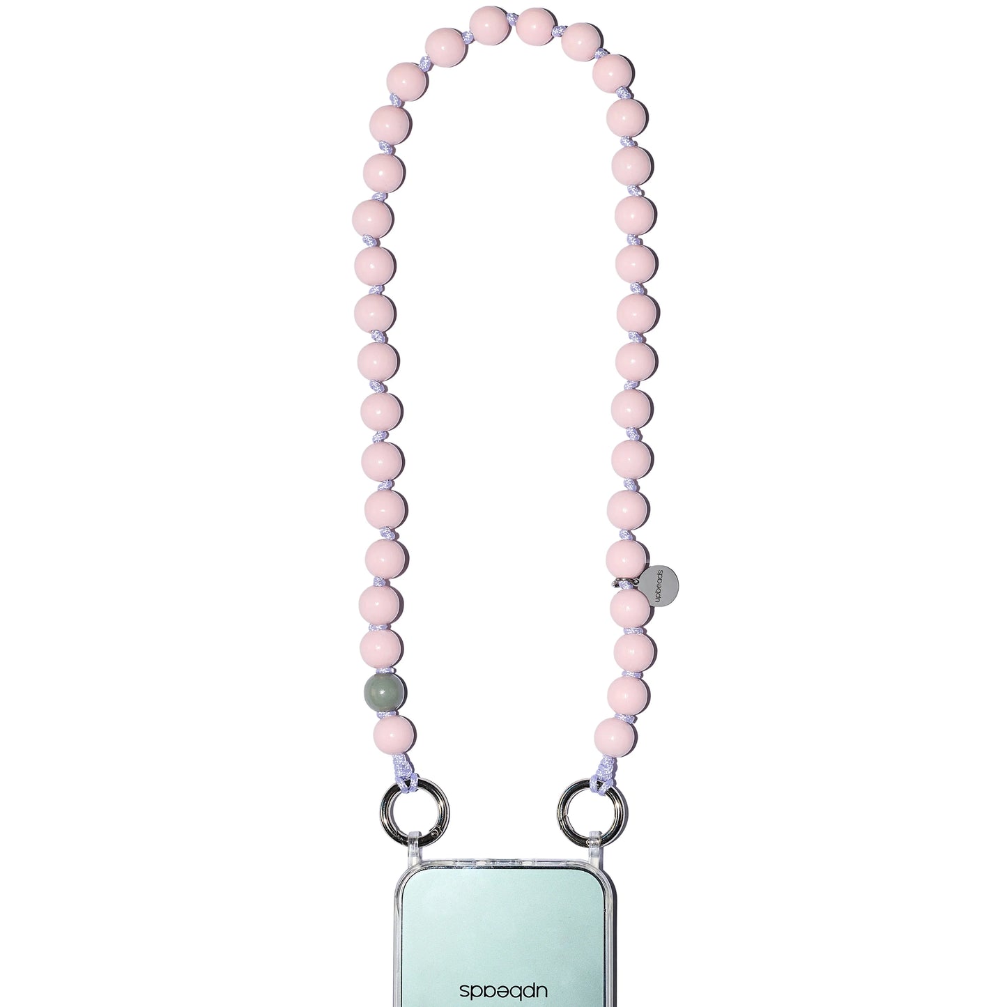 blush upbeads pastel pink as cellphone chain