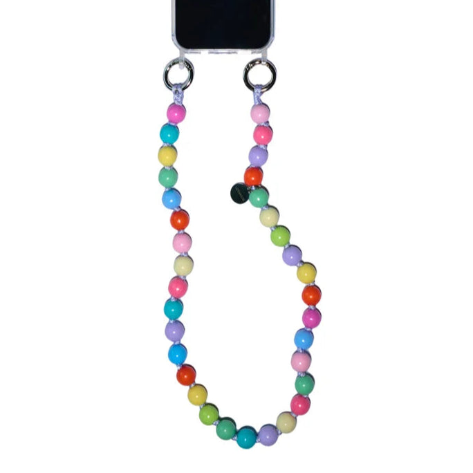 product picture confetti shortie attached to the upbeads cellphone case with rings 60cm long colorful wooden bead chain