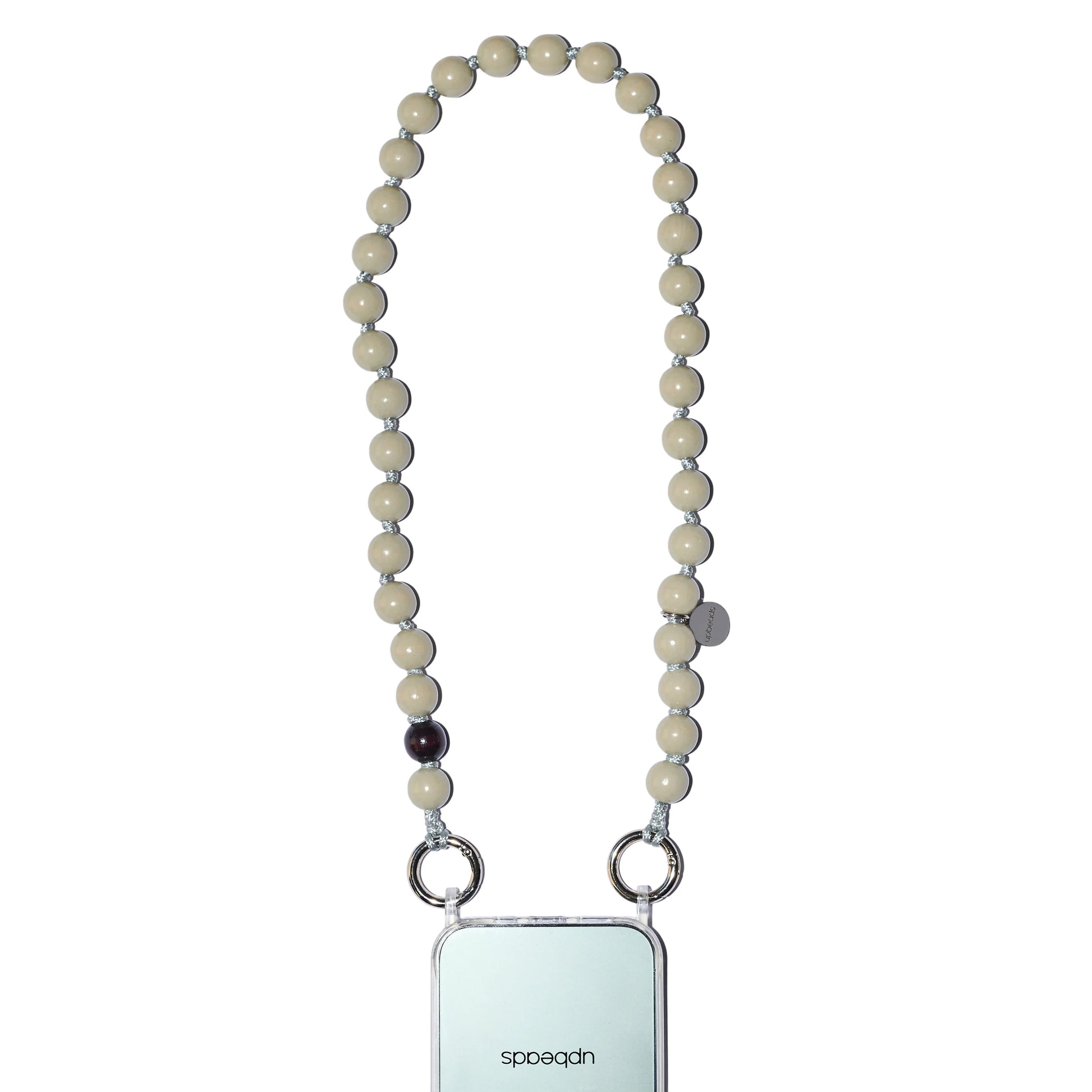 upbeads earl grey shortie as cellphone chain