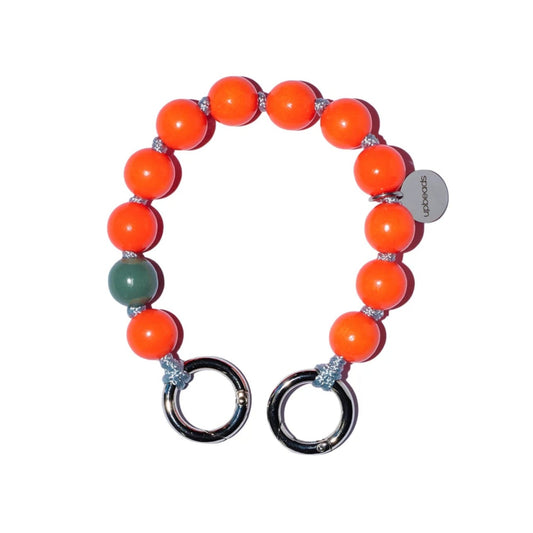 foxy upbeads mini neon orange keychain