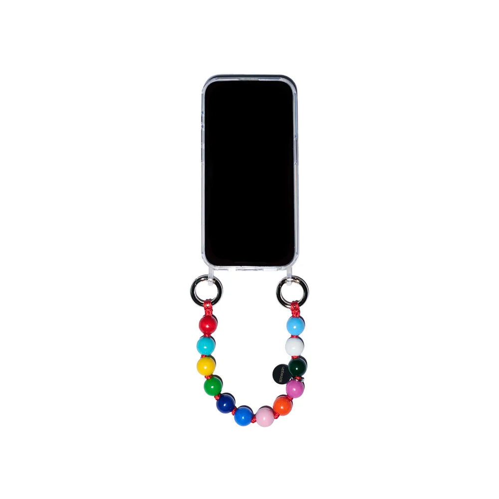 upbeads mini happy chain attached to a cellphone case 