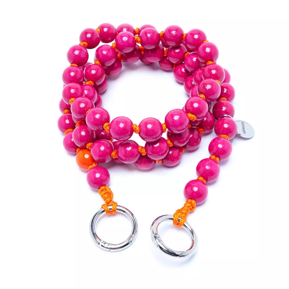 upbeads midi Berry crossbody kids holzperlenkette wooden beads chain cellphone chain keychain pink handmade made in germany