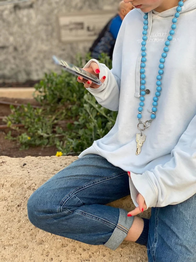 upbeads midi the eye kids crossbody 100cm blue keychain Schlüsselkette Kette für Akkreditierung