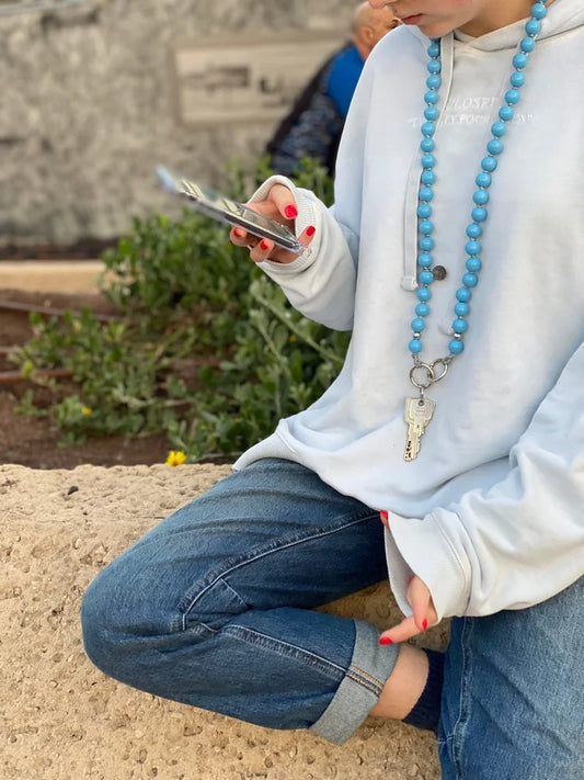 upbeads midi the eye kids crossbody 100cm blue keychain Schlüsselkette Kette für Akkreditierung