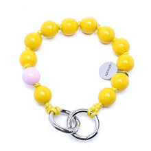 Load image into Gallery viewer, mini yellow sunsun upbeads with light ping signature bead 22cm keychain cellphone chain