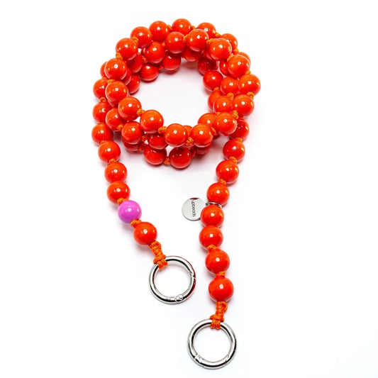 upbeads midi tapuz crossbody kids holzperlenkette wooden beads chain cellphone chain keychain orange handmade made in germany