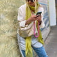 LOVE SHORTIE cell phone chain SHORTIE UPBEADS influencer posing