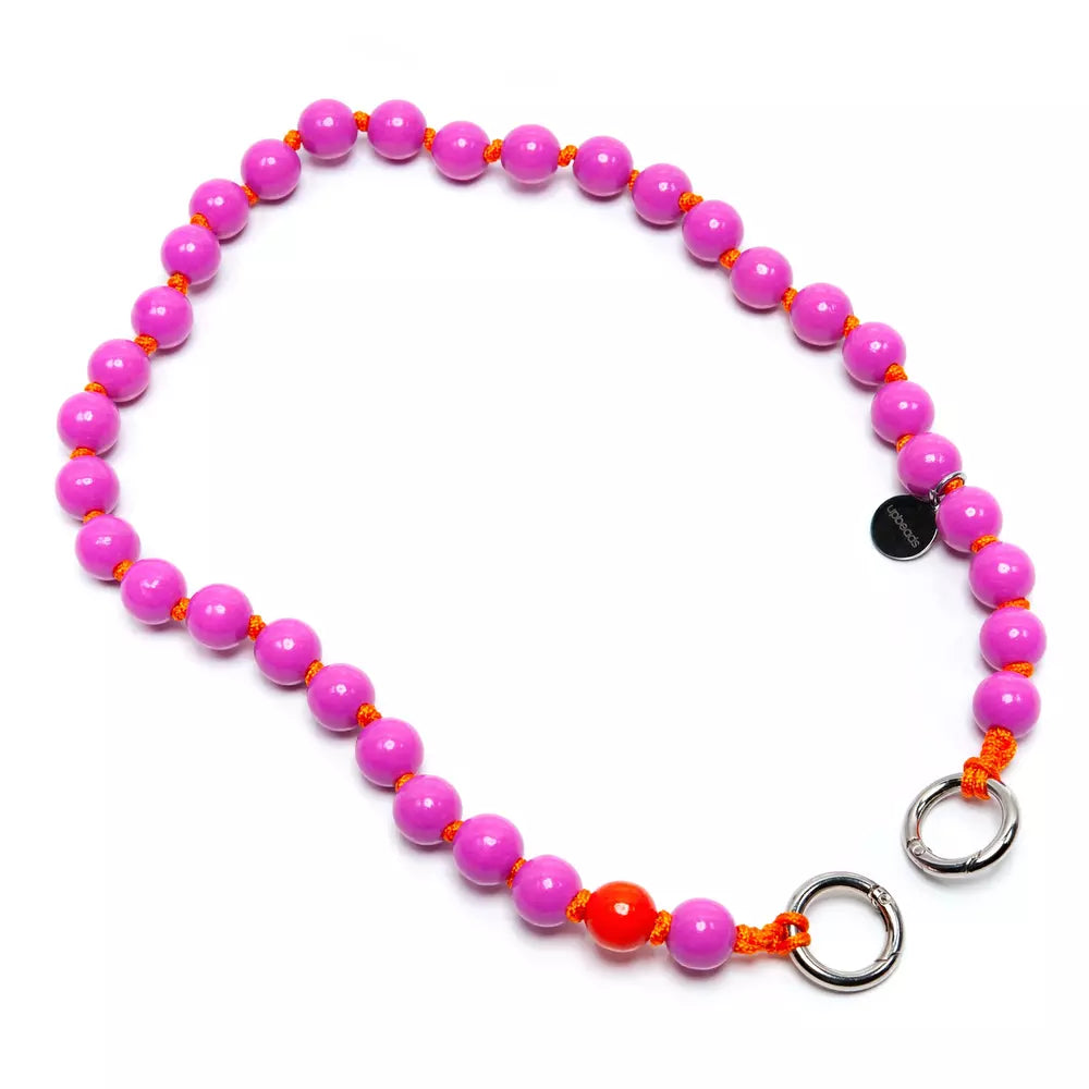 upbeads love pinke holzperlen holzkugel Shortie keyholder Holzperlenkette Holzperlen cellphone chain keychain wooden bead chain