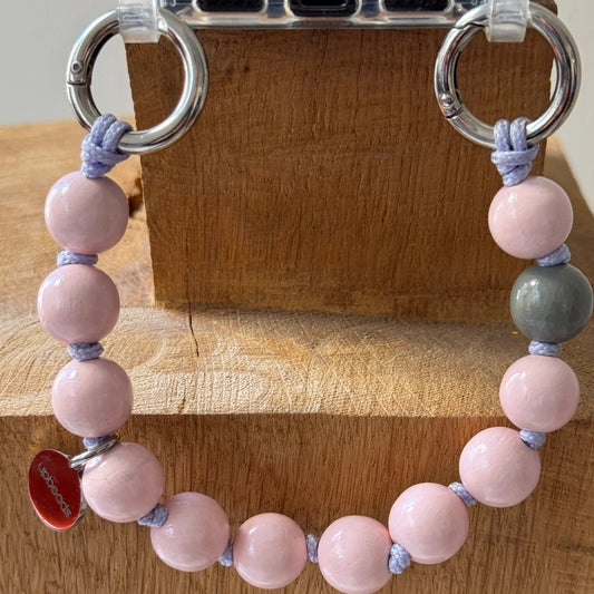 upbeads blush mini light pastel pink attached to iphone case