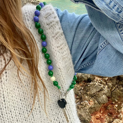 very perry shortie as keychain upbeads lilac and green combination