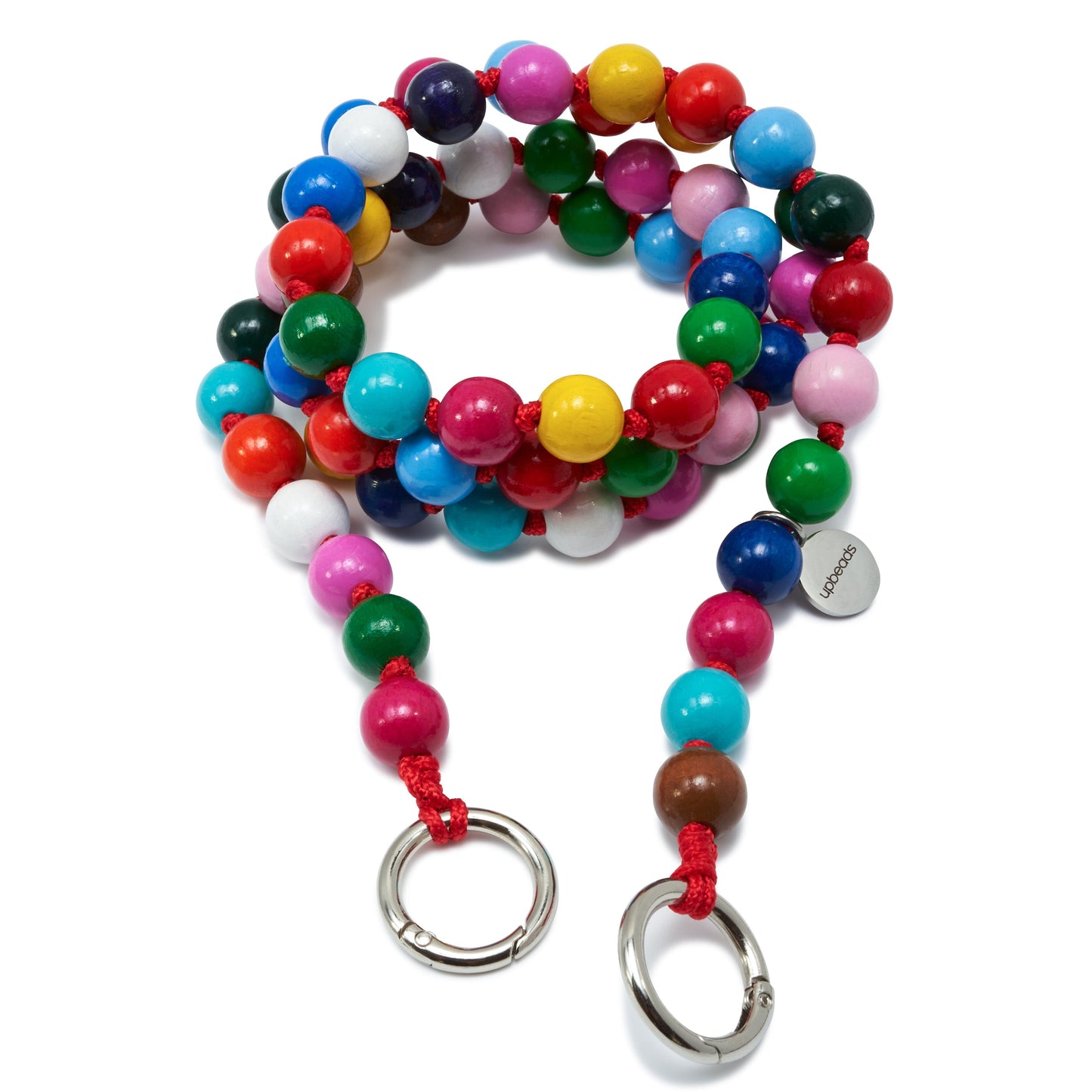 happy CROSSBODY upbeads Holzperlenkette cellphone chain bunte handykette holzperlen beads upbiz